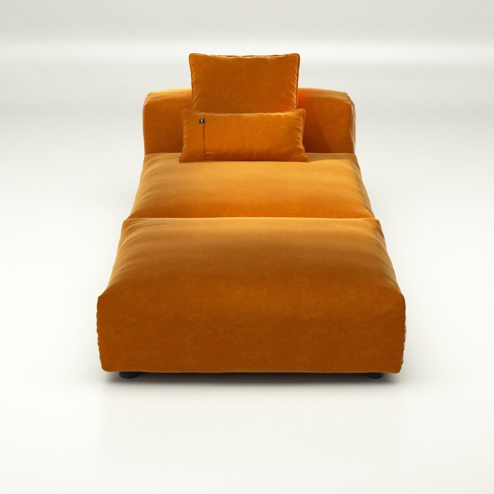 vetsak | Sofa Set 07 - Sun Lounger - suave - orange blaze | Modular Sofa | 2 Seater | Daybed | Chaiselounge