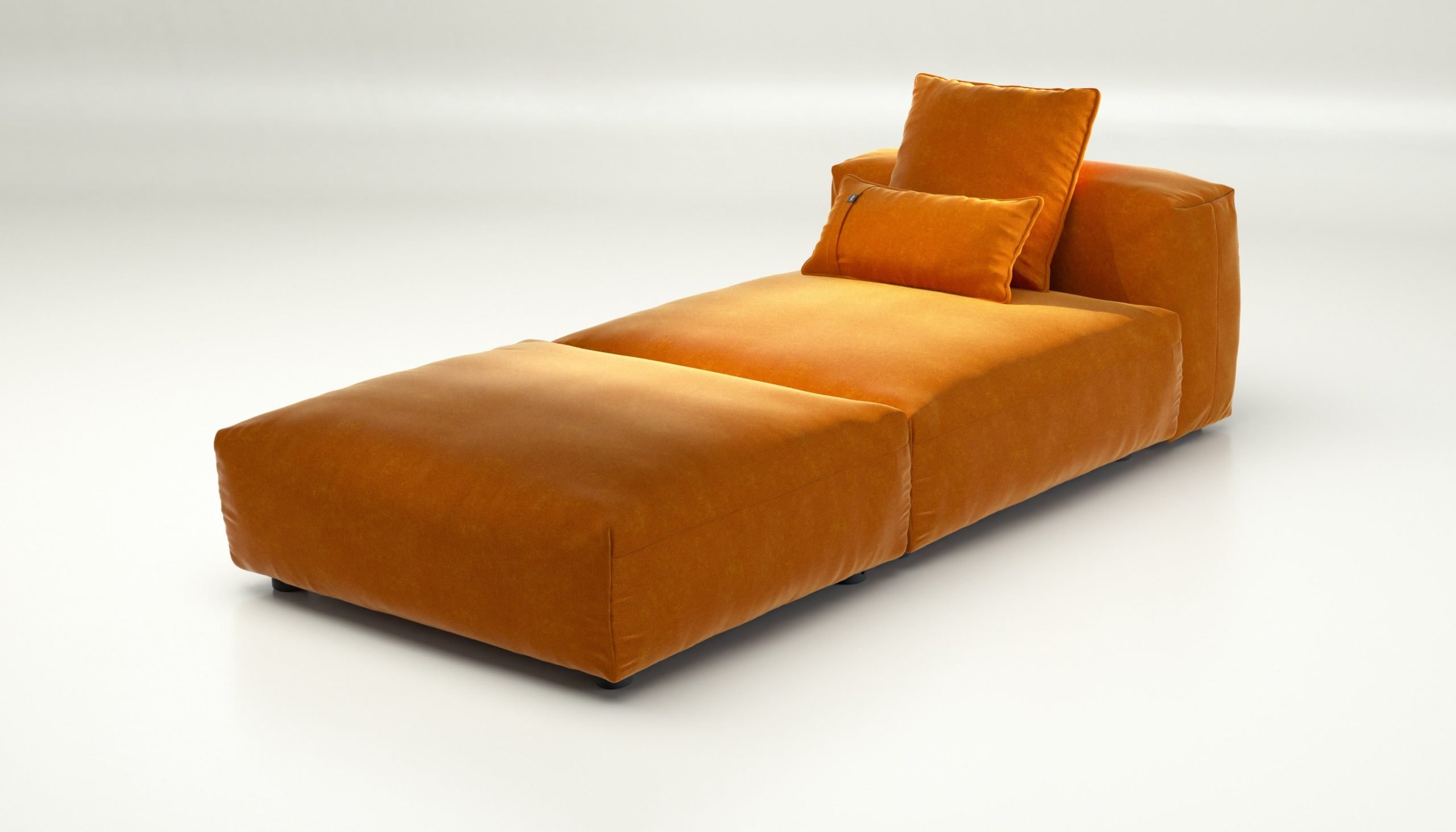vetsak | Sofa Set 07 - Sun Lounger - suave - orange blaze | Modular Sofa | 2 Seater | Daybed | Chaiselounge