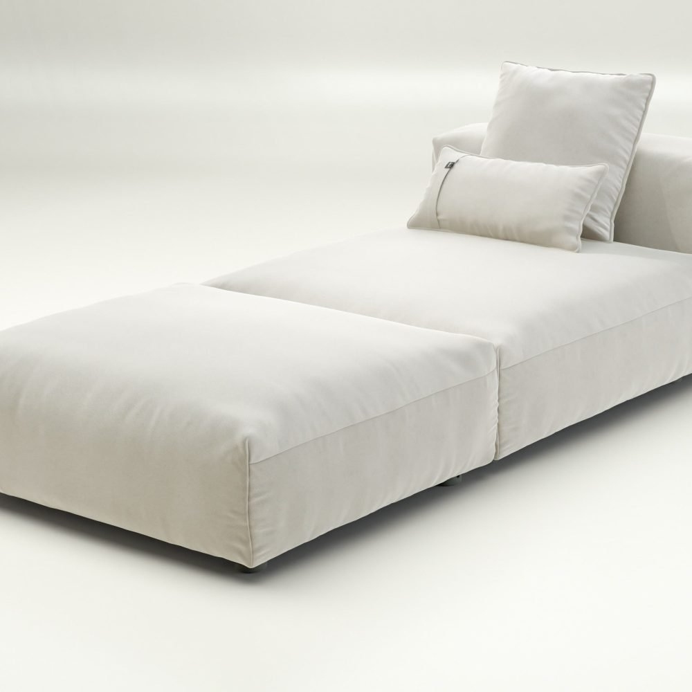 vetsak | Sofa Set 07 - Sun Lounger - suave - pearl | Modular Sofa | 2 Seater | Daybed | Chaiselounge