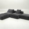 vetsak | Sofa Set 08 - Daybed - cord velour - dark grey | Modular Sofa | 6 Seater | Outdoor Island | Double lounger