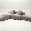 vetsak | Sofa Set 08 - Daybed - cord velour - platinum | Modular Sofa | 6 Seater | Outdoor Island | Double lounger