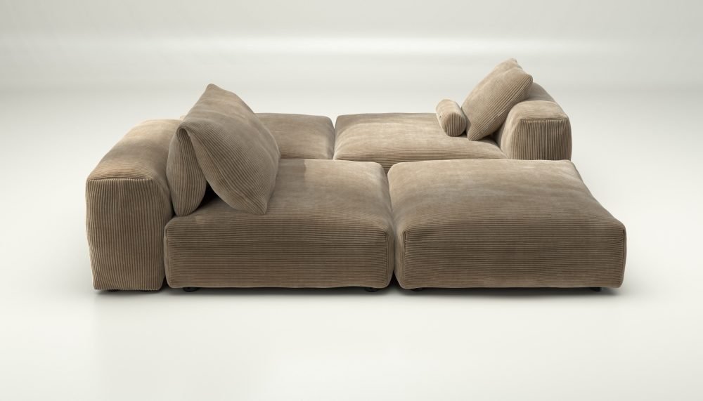 vetsak | Sofa Set 08 - Daybed - cord velour - sand | Modular Sofa | 6 Seater | Outdoor Island | Double lounger