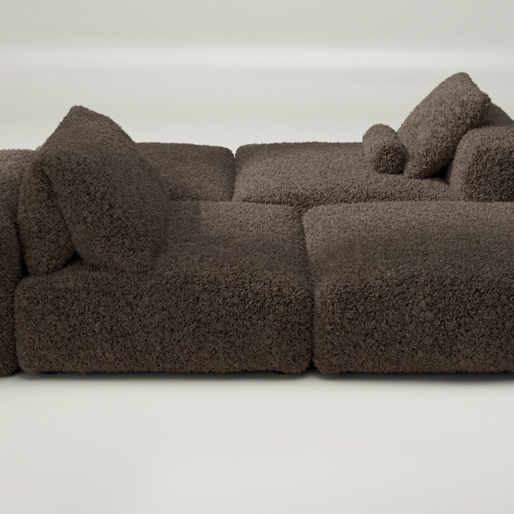 vetsak | Sofa Set 08 - Daybed - doodle - cacao | Modular Sofa | 6 Seater | Outdoor Island | Double lounger