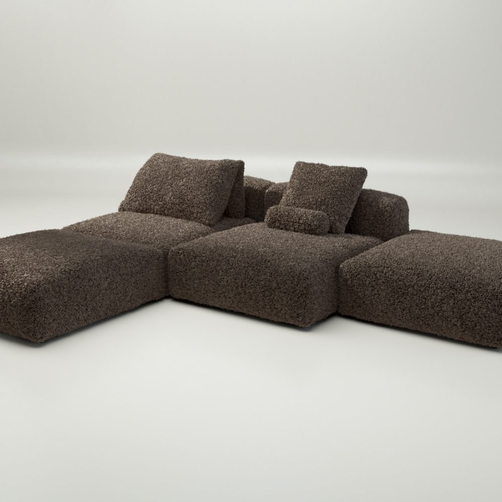 vetsak | Sofa Set 08 - Daybed - doodle - cacao | Modular Sofa | 6 Seater | Outdoor Island | Double lounger
