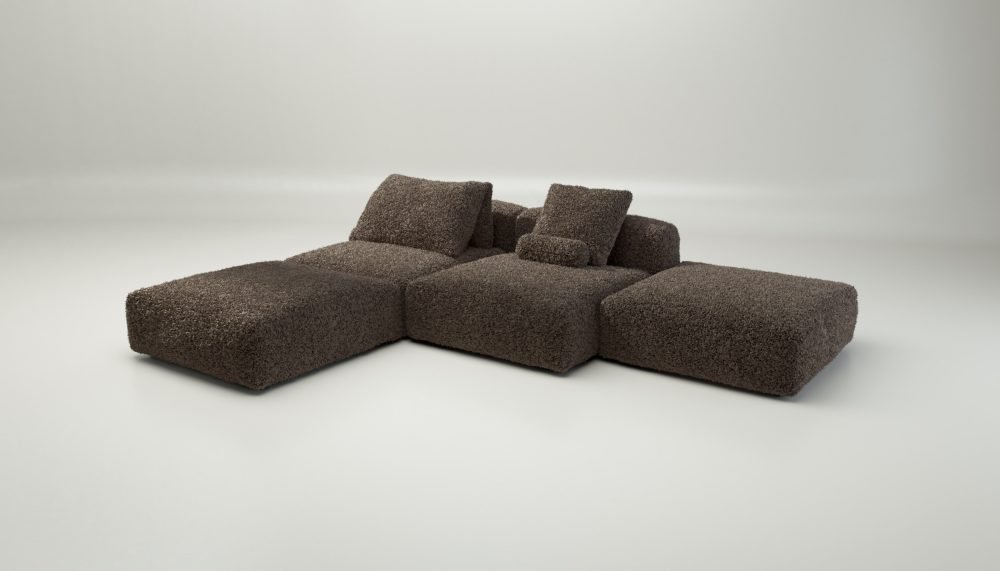 vetsak | Sofa Set 08 - Daybed - doodle - cacao | Modular Sofa | 6 Seater | Outdoor Island | Double lounger
