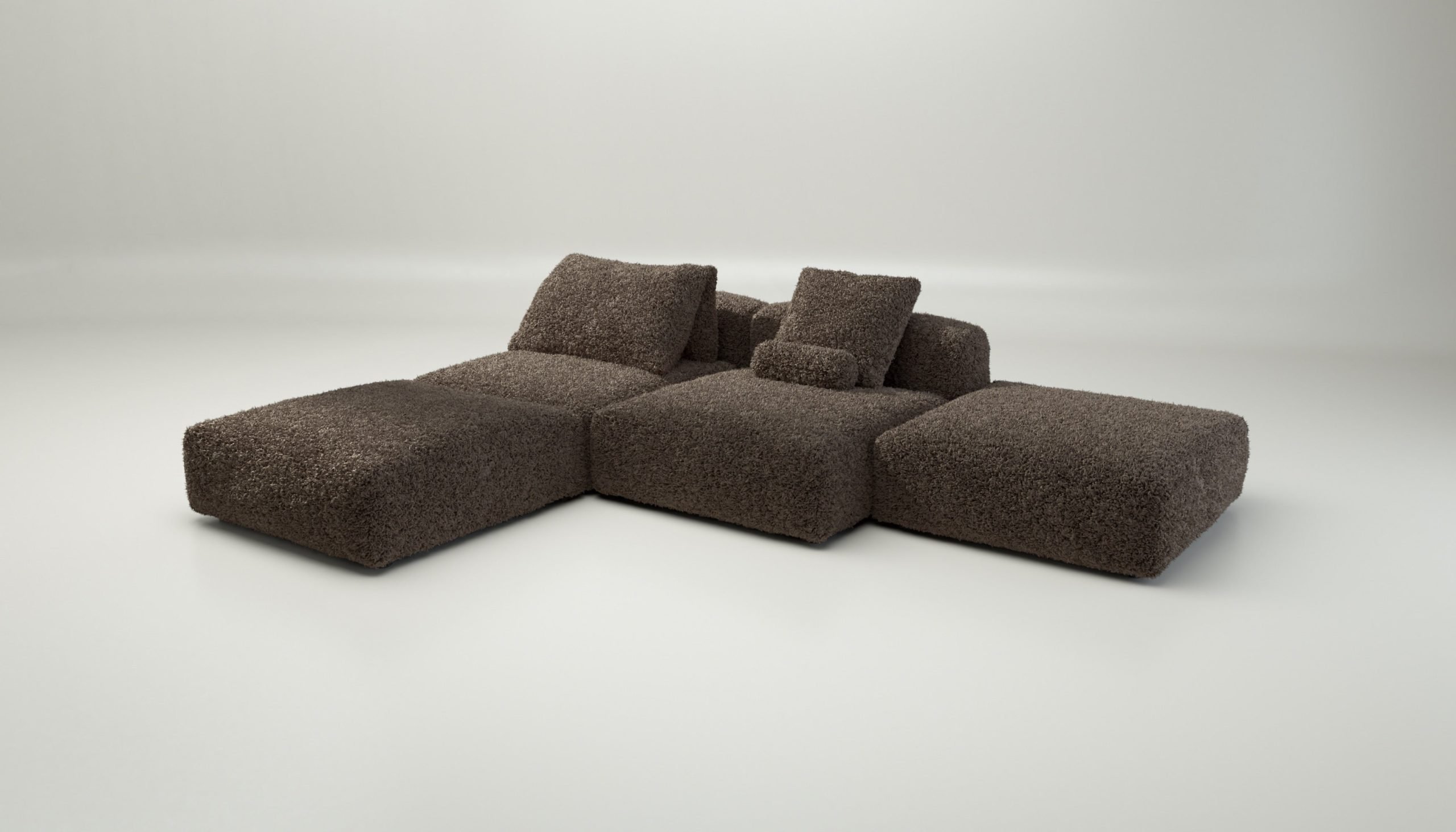 vetsak | Sofa Set 08 - Daybed - doodle - cacao | Modular Sofa | 6 Seater | Outdoor Island | Double lounger