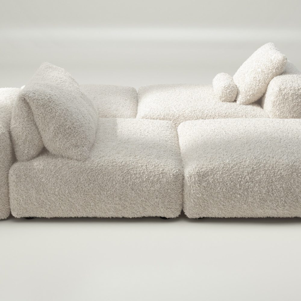 vetsak | Sofa Set 08 - Daybed - doodle - creme | Modular Sofa | 6 Seater | Outdoor Island | Double lounger