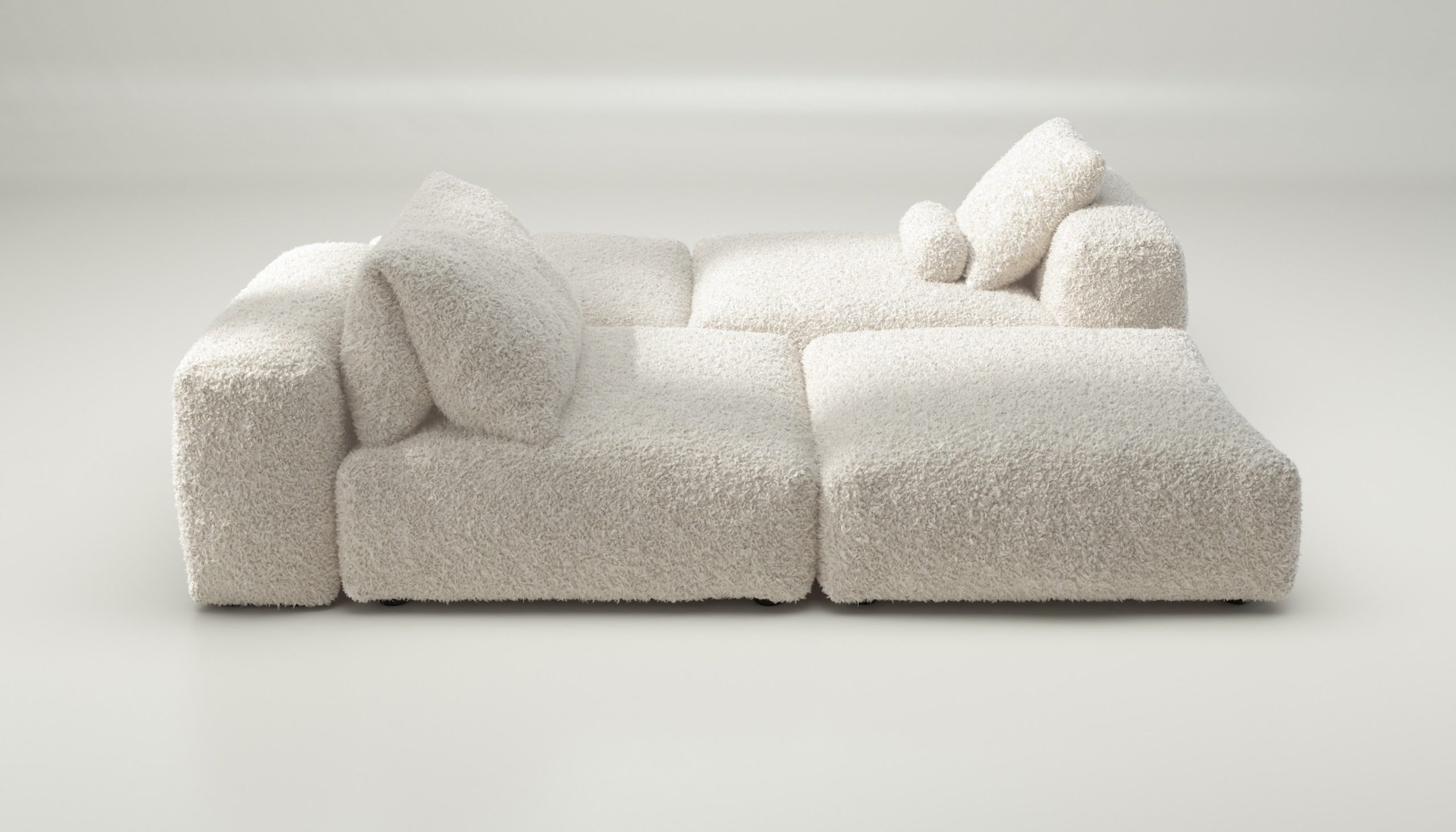 vetsak | Sofa Set 08 - Daybed - doodle - creme | Modular Sofa | 6 Seater | Outdoor Island | Double lounger