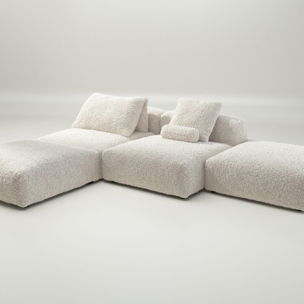 vetsak | Sofa Set 08 - Daybed - doodle - creme | Modular Sofa | 6 Seater | Outdoor Island | Double lounger