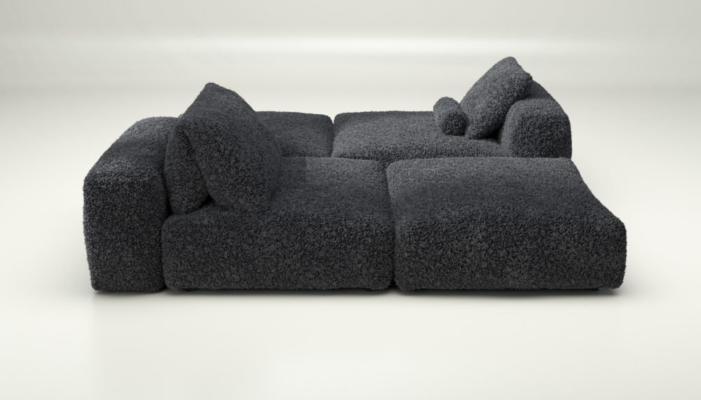 vetsak | Sofa Set 08 - Daybed - doodle - dark grey | Modular Sofa | 6 Seater | Outdoor Island | Double lounger