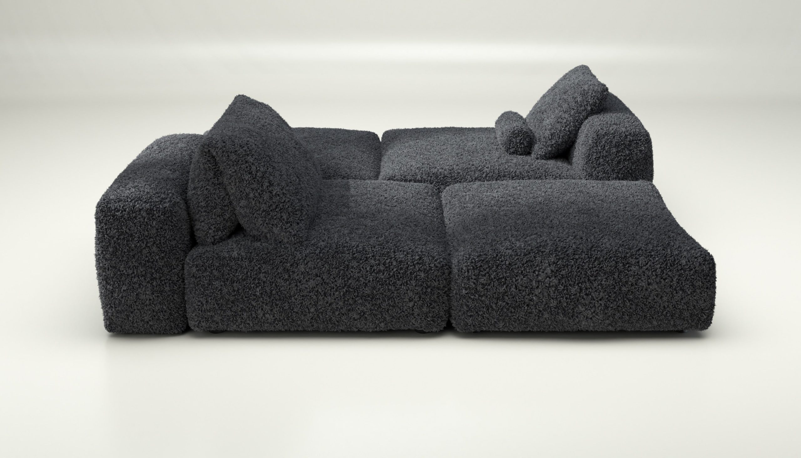 vetsak | Sofa Set 08 - Daybed - doodle - dark grey | Modular Sofa | 6 Seater | Outdoor Island | Double lounger