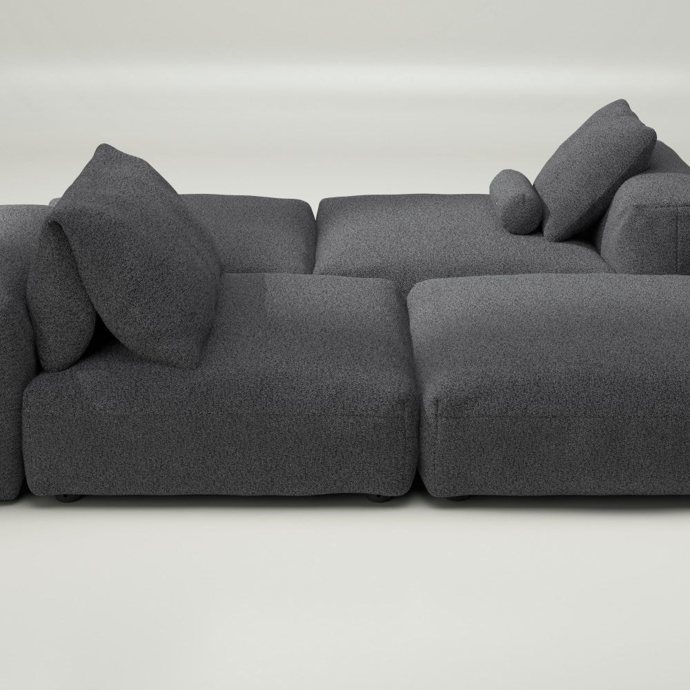 vetsak | Sofa Set 08 - Daybed - loop loop - anthracite | Modular Sofa | 6 Seater | Outdoor Island | Double lounger
