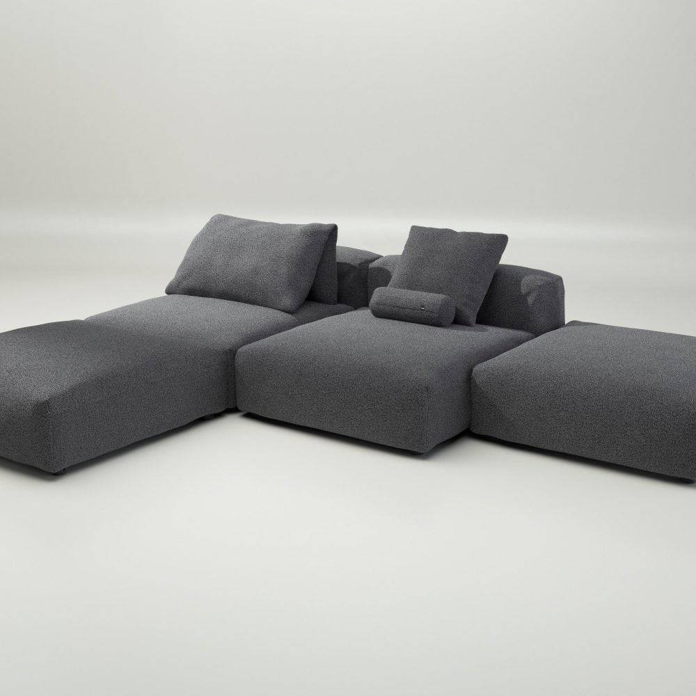 vetsak | Sofa Set 08 - Daybed - loop loop - anthracite | Modular Sofa | 6 Seater | Outdoor Island | Double lounger