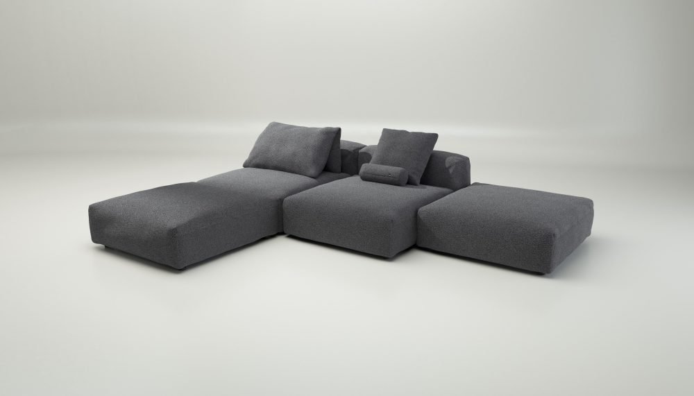 vetsak | Sofa Set 08 - Daybed - loop loop - anthracite | Modular Sofa | 6 Seater | Outdoor Island | Double lounger