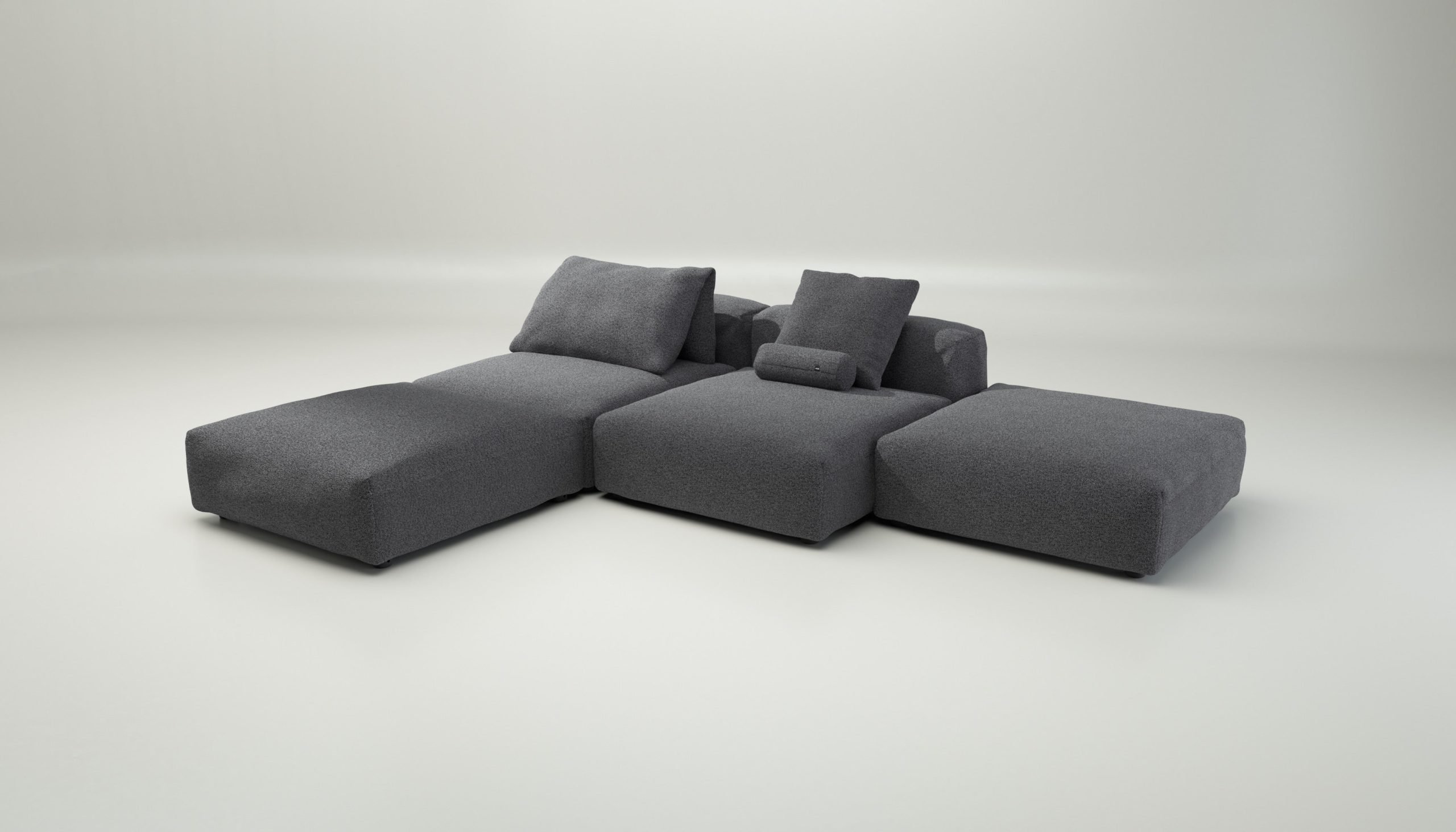 vetsak | Sofa Set 08 - Daybed - loop loop - anthracite | Modular Sofa | 6 Seater | Outdoor Island | Double lounger