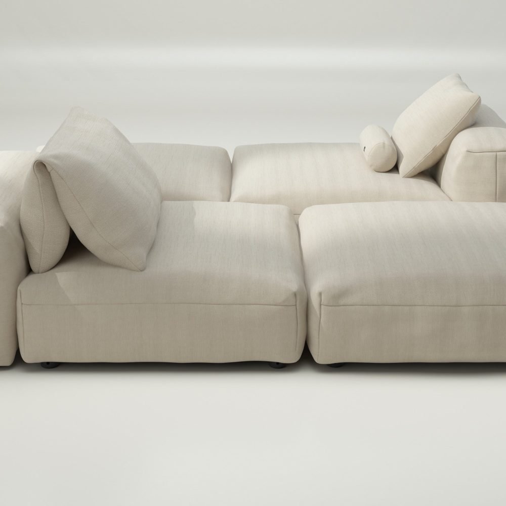 vetsak | Sofa Set 08 - Daybed - pique - beige | Modular Sofa | 6 Seater | Outdoor Island | Double lounger