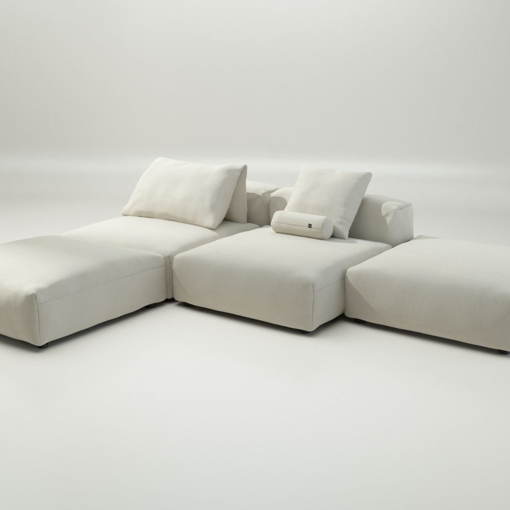 vetsak | Sofa Set 08 - Daybed - pique - creme | Modular Sofa | 6 Seater | Outdoor Island | Double lounger