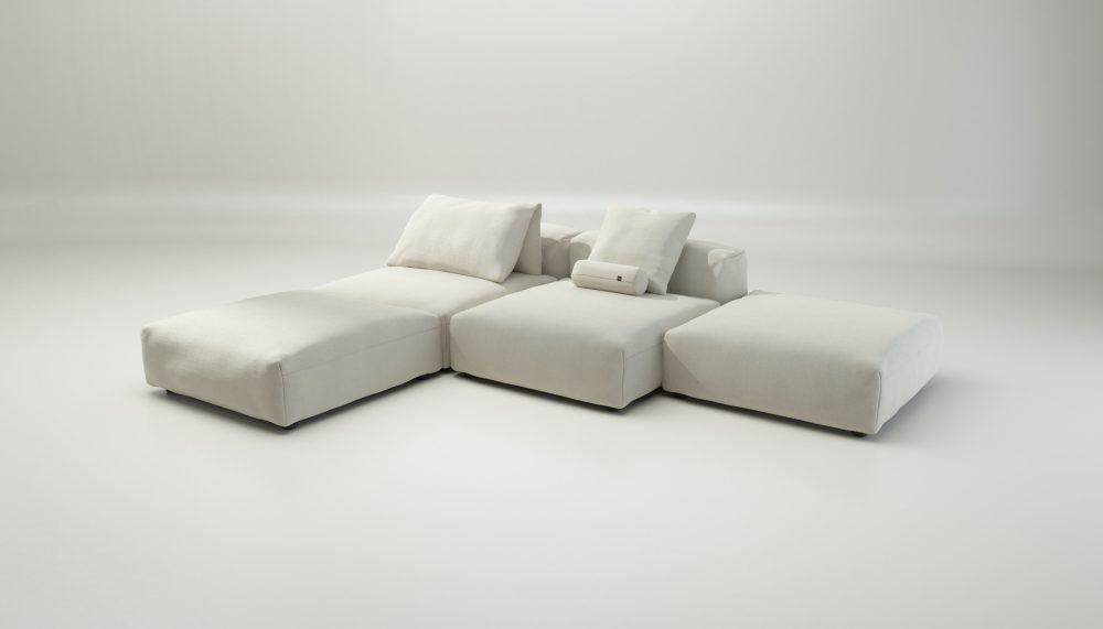 vetsak | Sofa Set 08 - Daybed - pique - creme | Modular Sofa | 6 Seater | Outdoor Island | Double lounger