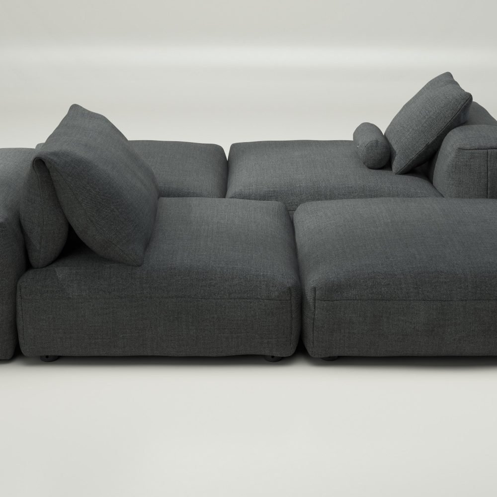vetsak | Sofa Set 08 - Daybed - pique - dark grey | Modular Sofa | 6 Seater | Outdoor Island | Double lounger