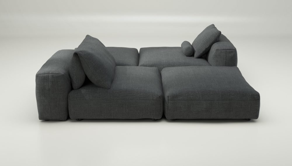 vetsak | Sofa Set 08 - Daybed - pique - dark grey | Modular Sofa | 6 Seater | Outdoor Island | Double lounger