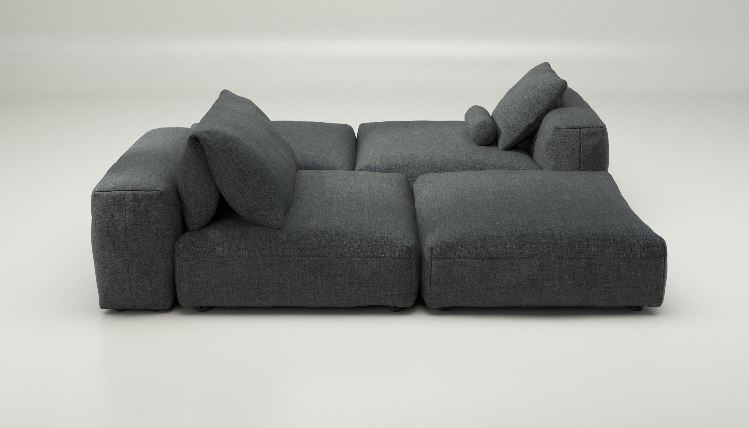 vetsak | Sofa Set 08 - Daybed - pique - dark grey | Modular Sofa | 6 Seater | Outdoor Island | Double lounger
