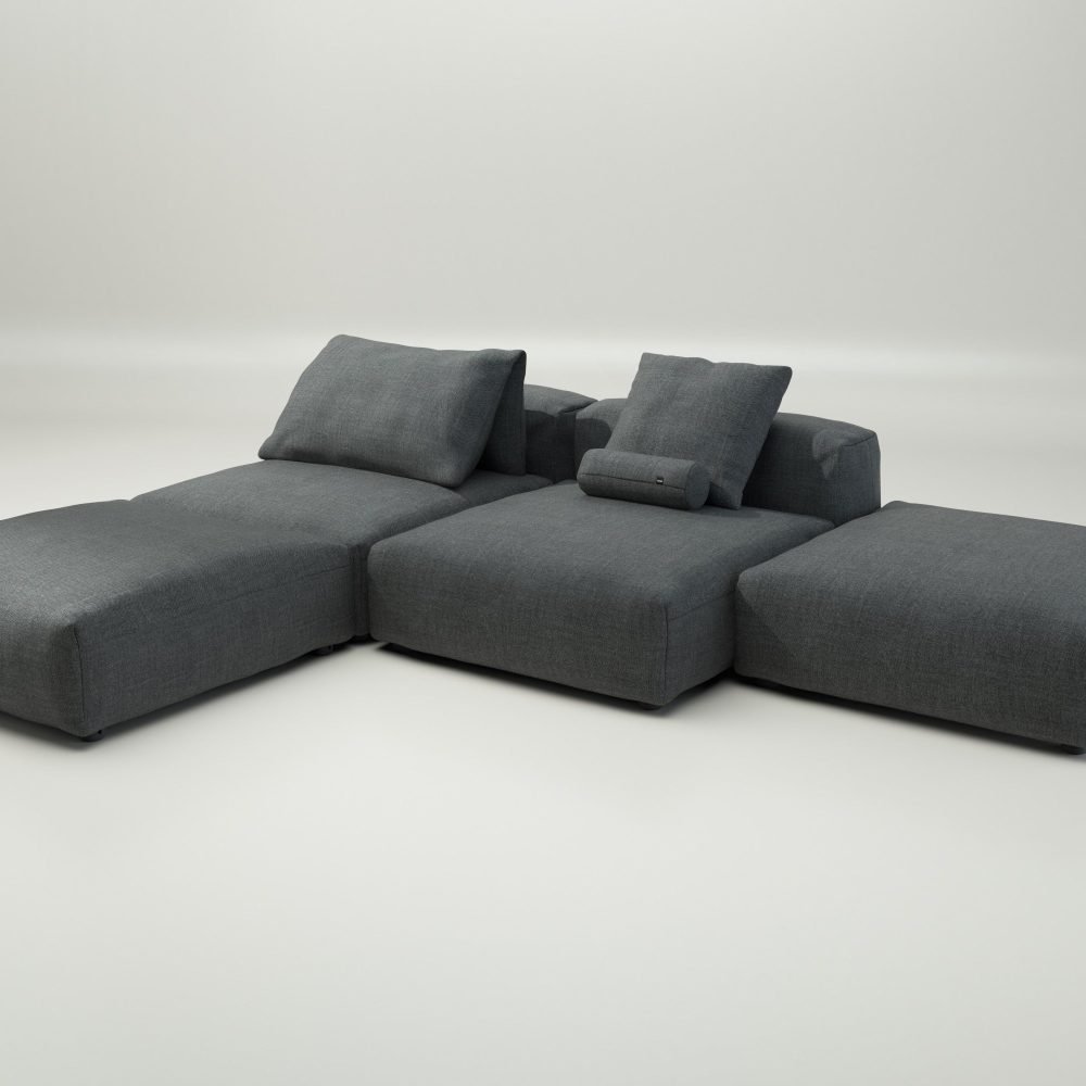 vetsak | Sofa Set 08 - Daybed - pique - dark grey | Modular Sofa | 6 Seater | Outdoor Island | Double lounger