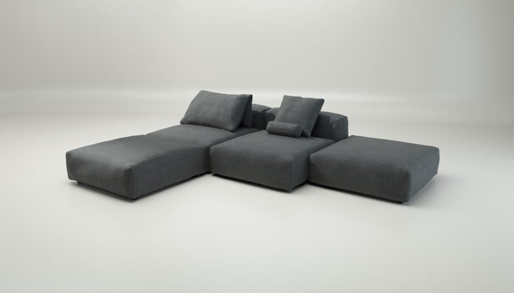 vetsak | Sofa Set 08 - Daybed - pique - dark grey | Modular Sofa | 6 Seater | Outdoor Island | Double lounger