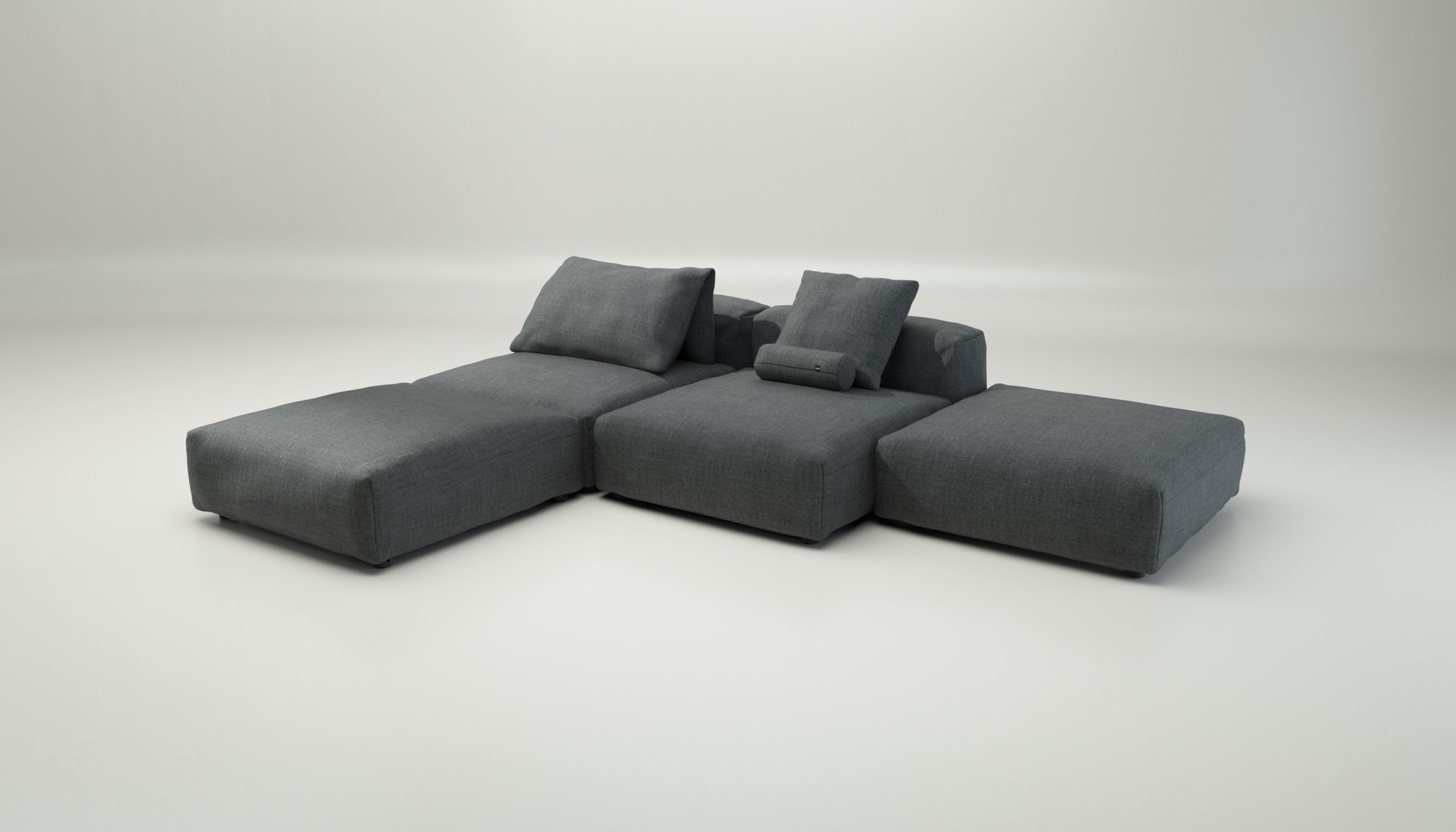 vetsak | Sofa Set 08 - Daybed - pique - dark grey | Modular Sofa | 6 Seater | Outdoor Island | Double lounger