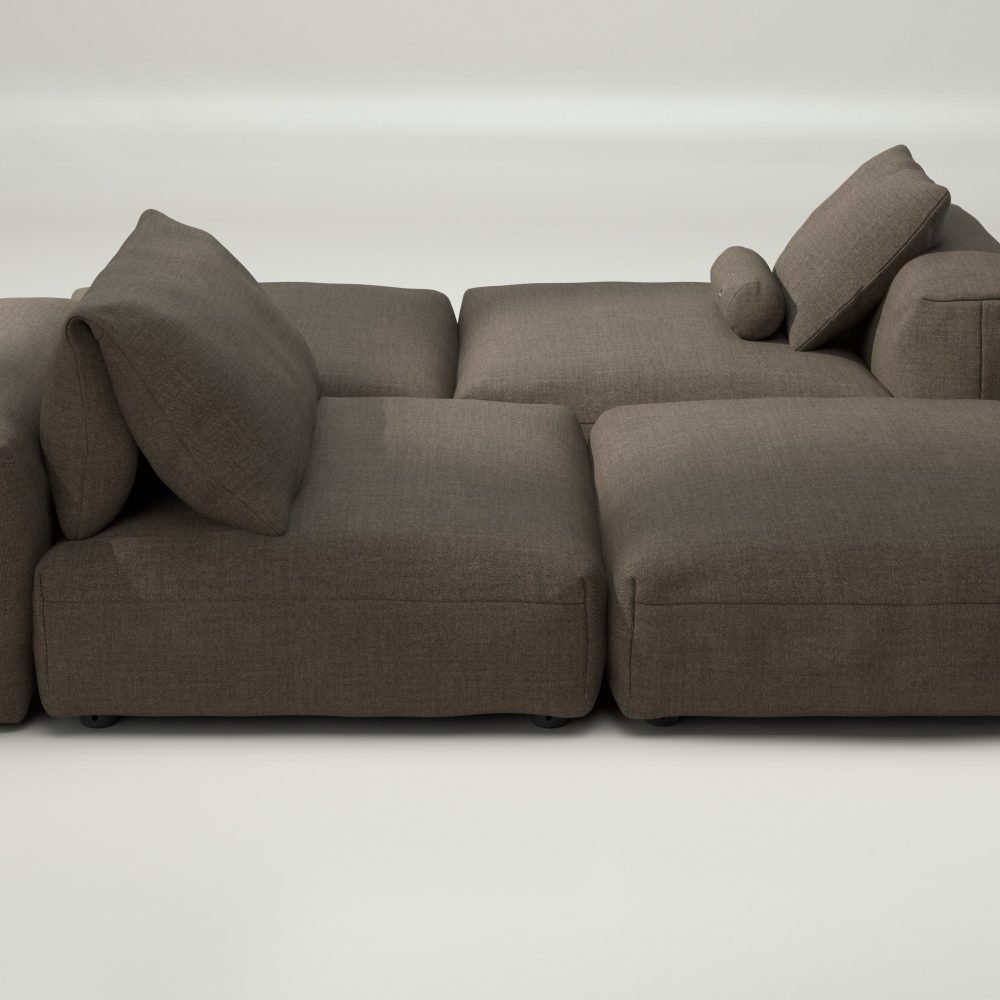 vetsak | Sofa Set 08 - Daybed - pique - taupe | Modular Sofa | 6 Seater | Outdoor Island | Double lounger