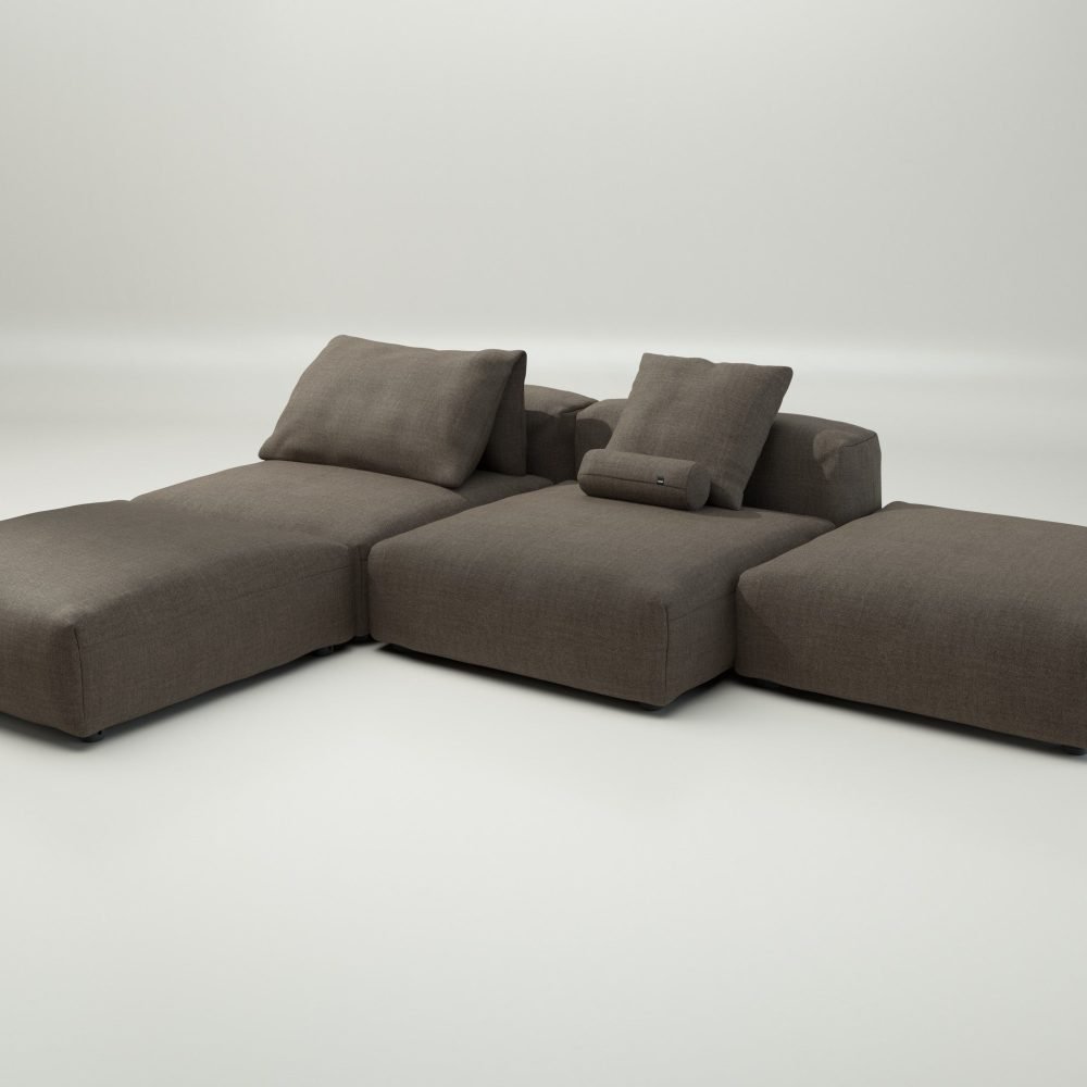 vetsak | Sofa Set 08 - Daybed - pique - taupe | Modular Sofa | 6 Seater | Outdoor Island | Double lounger