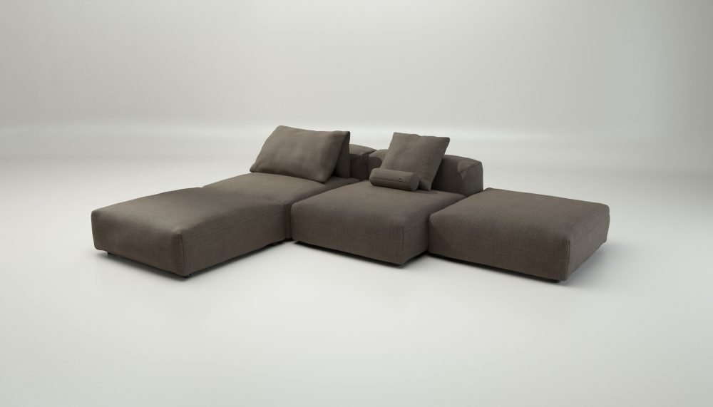 vetsak | Sofa Set 08 - Daybed - pique - taupe | Modular Sofa | 6 Seater | Outdoor Island | Double lounger