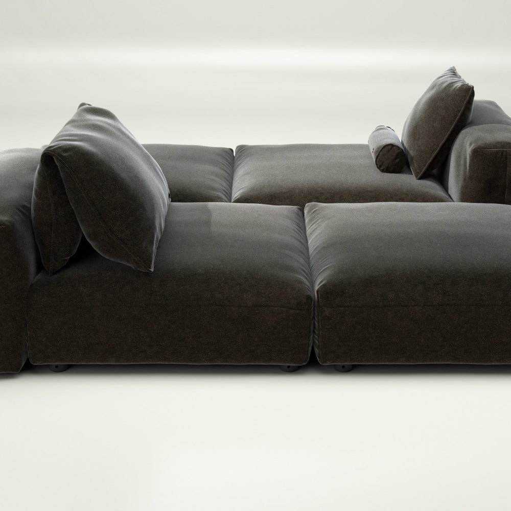 vetsak | Sofa Set 08 - Daybed - suave - anthracite | Modular Sofa | 6 Seater | Outdoor Island | Double lounger
