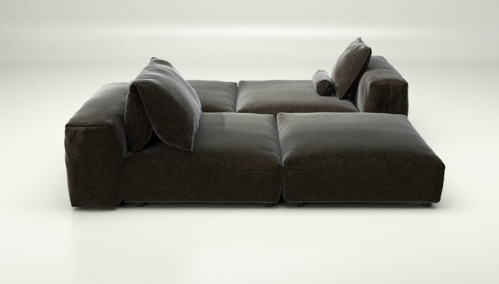vetsak | Sofa Set 08 - Daybed - suave - anthracite | Modular Sofa | 6 Seater | Outdoor Island | Double lounger