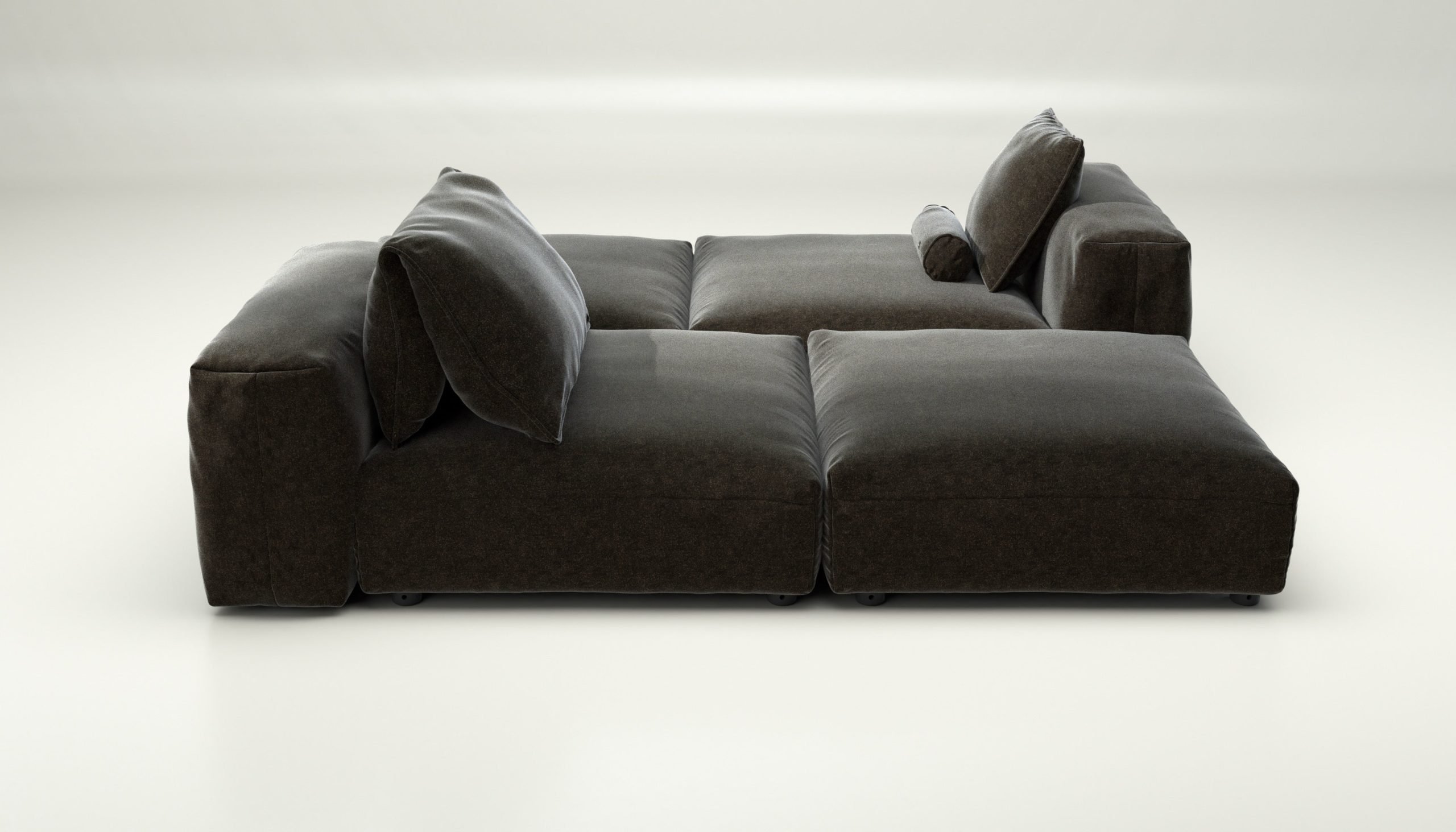 vetsak | Sofa Set 08 - Daybed - suave - anthracite | Modular Sofa | 6 Seater | Outdoor Island | Double lounger