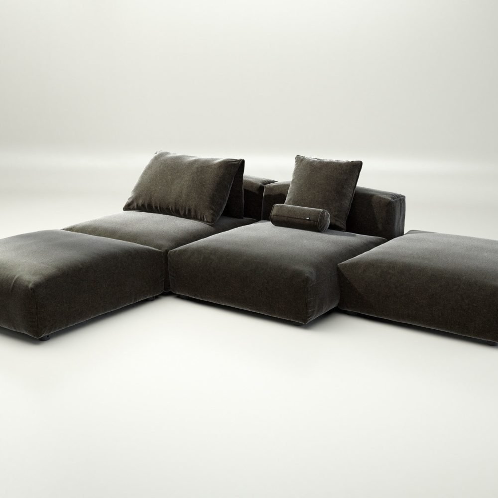 vetsak | Sofa Set 08 - Daybed - suave - anthracite | Modular Sofa | 6 Seater | Outdoor Island | Double lounger