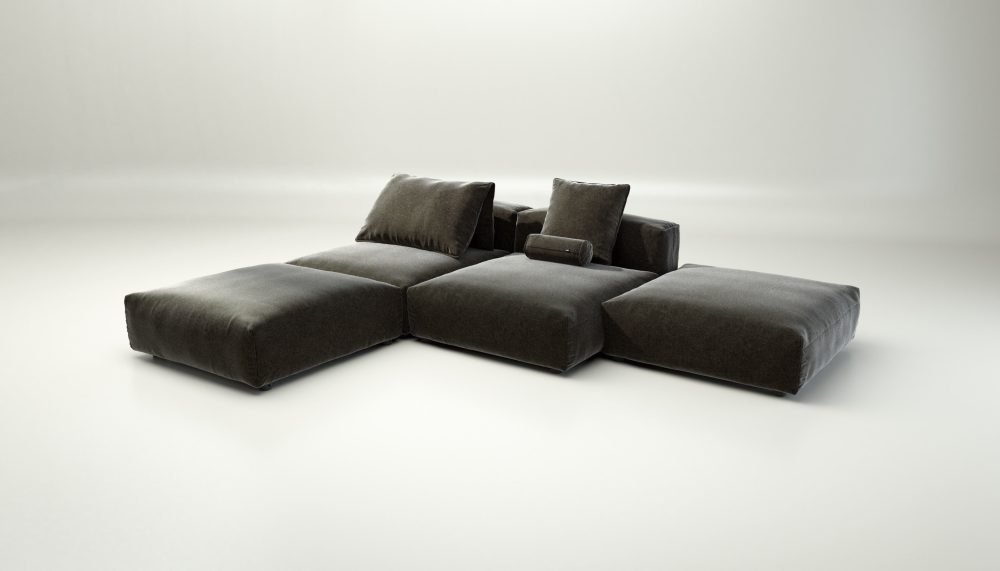 vetsak | Sofa Set 08 - Daybed - suave - anthracite | Modular Sofa | 6 Seater | Outdoor Island | Double lounger