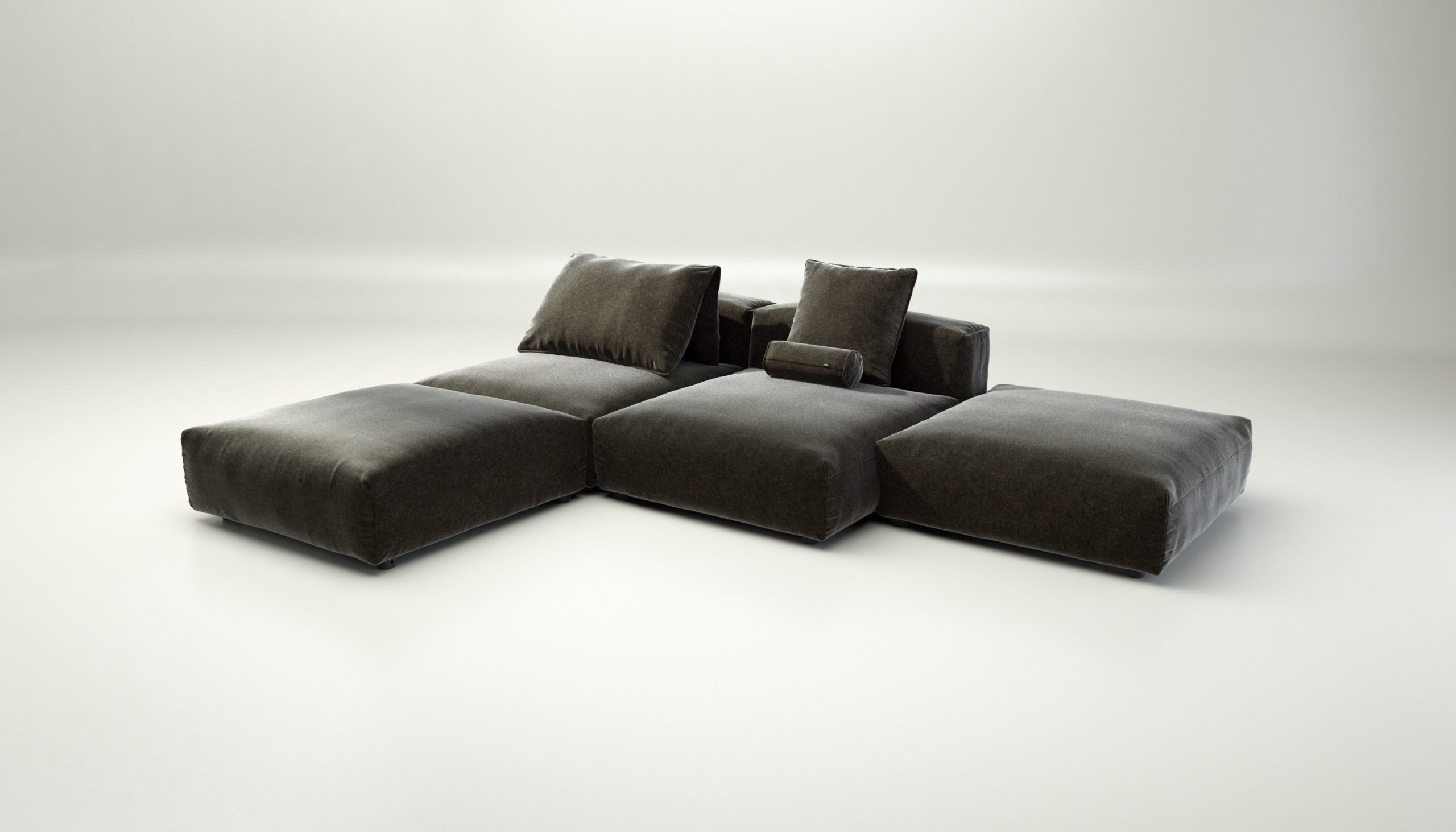 vetsak | Sofa Set 08 - Daybed - suave - anthracite | Modular Sofa | 6 Seater | Outdoor Island | Double lounger