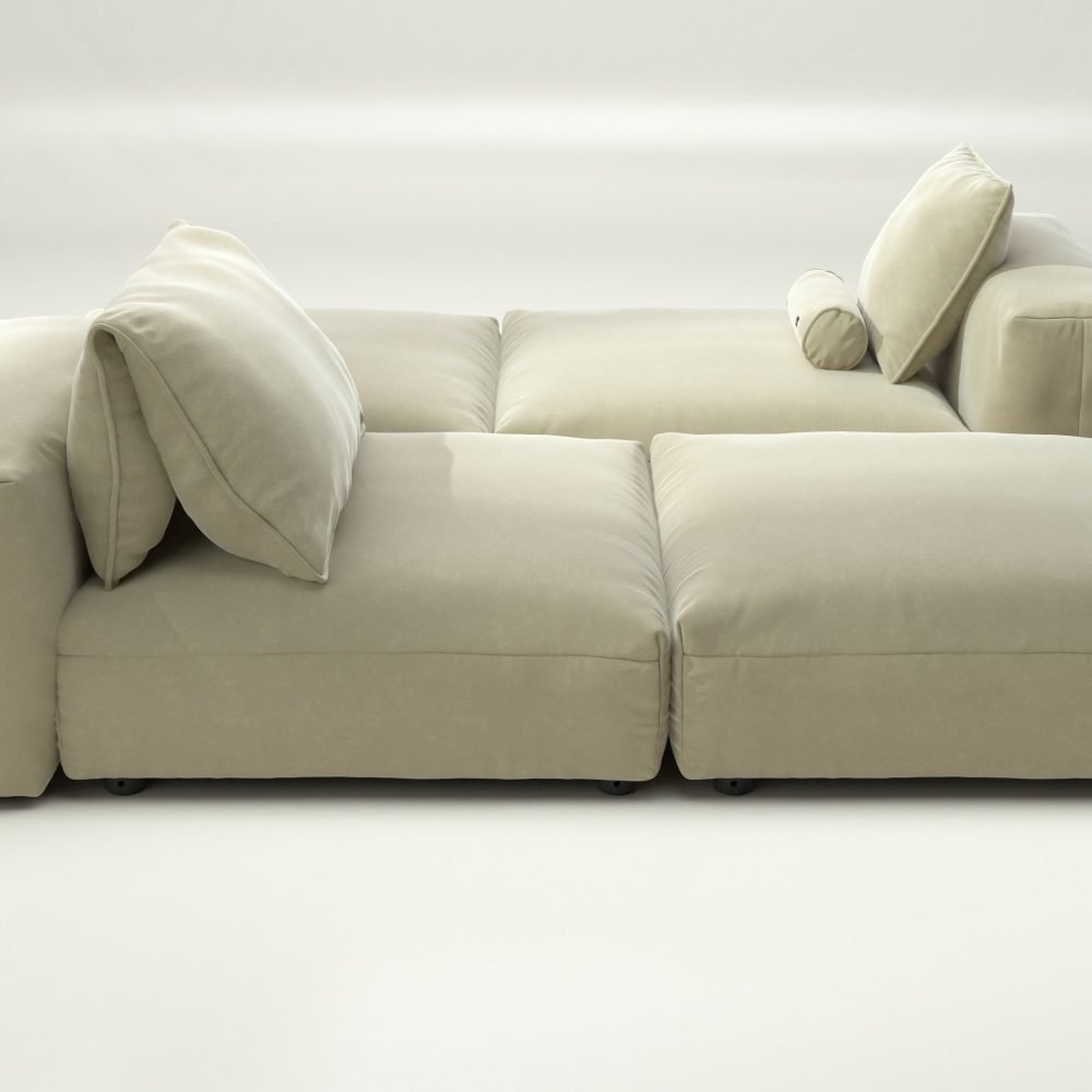 vetsak | Sofa Set 08 - Daybed - suave - clay | Modular Sofa | 6 Seater | Outdoor Island | Double lounger