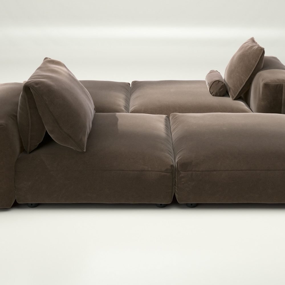 vetsak | Sofa Set 08 - Daybed - suave - espresso | Modular Sofa | 6 Seater | Outdoor Island | Double lounger