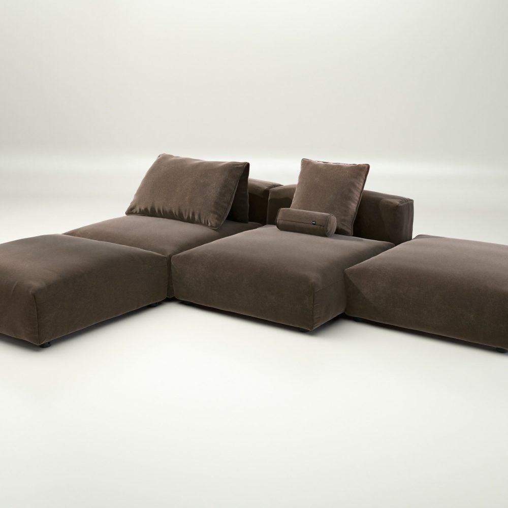 vetsak | Sofa Set 08 - Daybed - suave - espresso | Modular Sofa | 6 Seater | Outdoor Island | Double lounger
