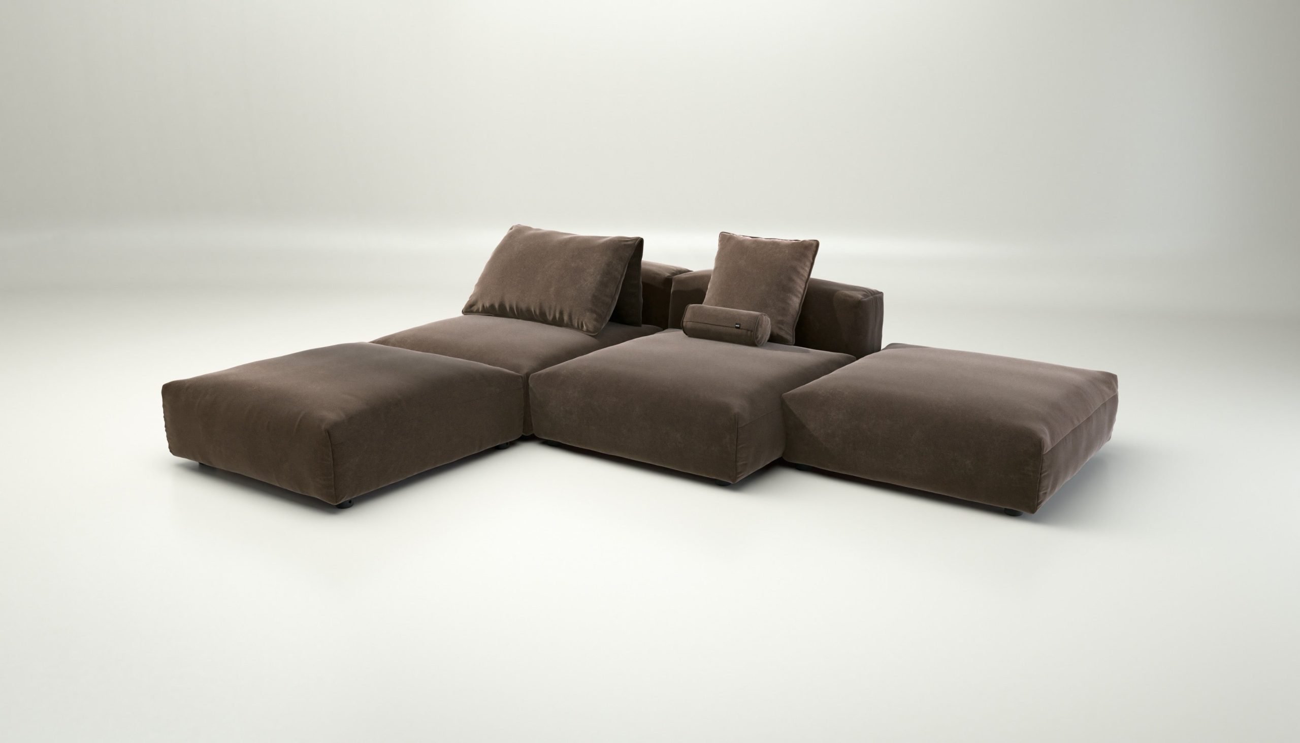 vetsak | Sofa Set 08 - Daybed - suave - espresso | Modular Sofa | 6 Seater | Outdoor Island | Double lounger