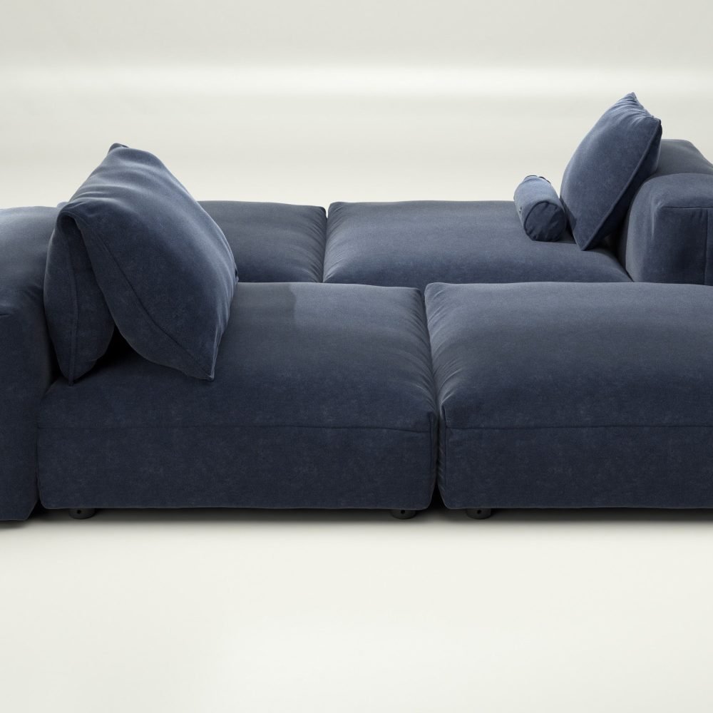 vetsak | Sofa Set 08 - Daybed - suave - navy | Modular Sofa | 6 Seater | Outdoor Island | Double lounger
