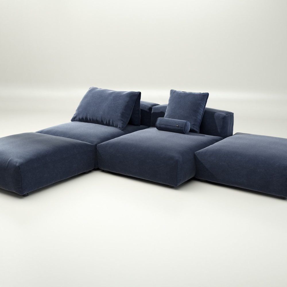 vetsak | Sofa Set 08 - Daybed - suave - navy | Modular Sofa | 6 Seater | Outdoor Island | Double lounger