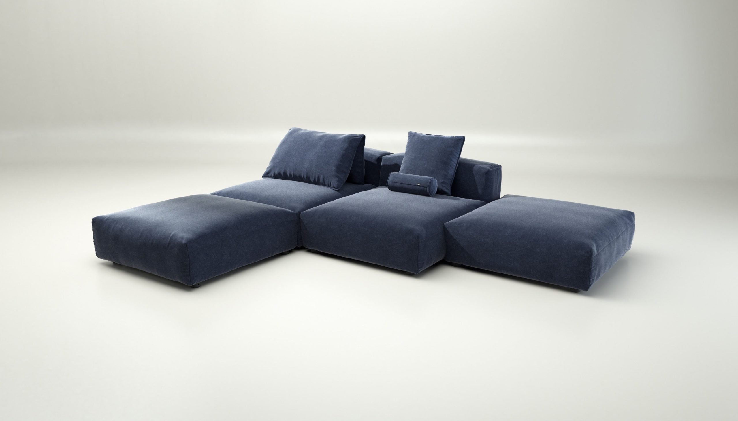 vetsak | Sofa Set 08 - Daybed - suave - navy | Modular Sofa | 6 Seater | Outdoor Island | Double lounger