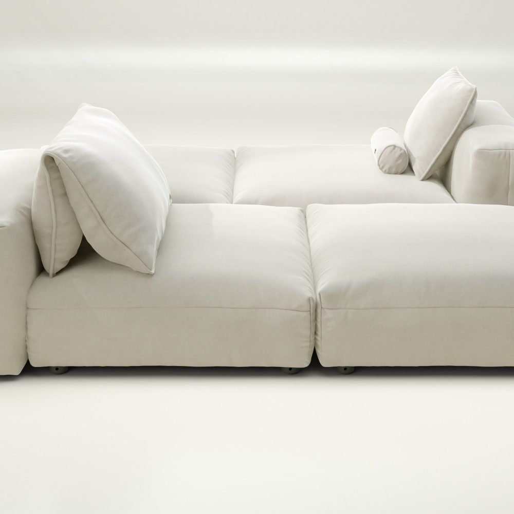 vetsak | Sofa Set 08 - Daybed - suave - pearl | Modular Sofa | 6 Seater | Outdoor Island | Double lounger