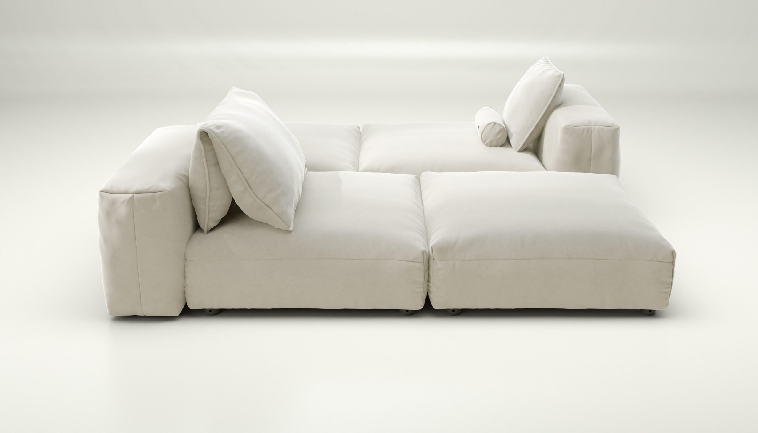 vetsak | Sofa Set 08 - Daybed - suave - pearl | Modular Sofa | 6 Seater | Outdoor Island | Double lounger