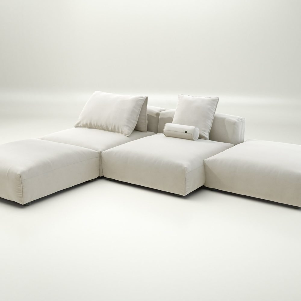 vetsak | Sofa Set 08 - Daybed - suave - pearl | Modular Sofa | 6 Seater | Outdoor Island | Double lounger