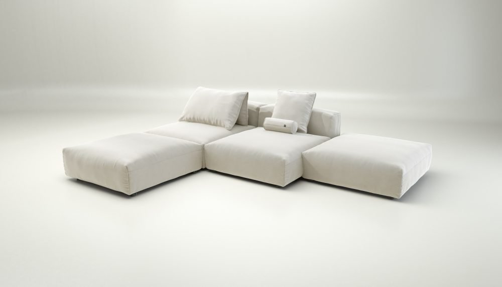 vetsak | Sofa Set 08 - Daybed - suave - pearl | Modular Sofa | 6 Seater | Outdoor Island | Double lounger