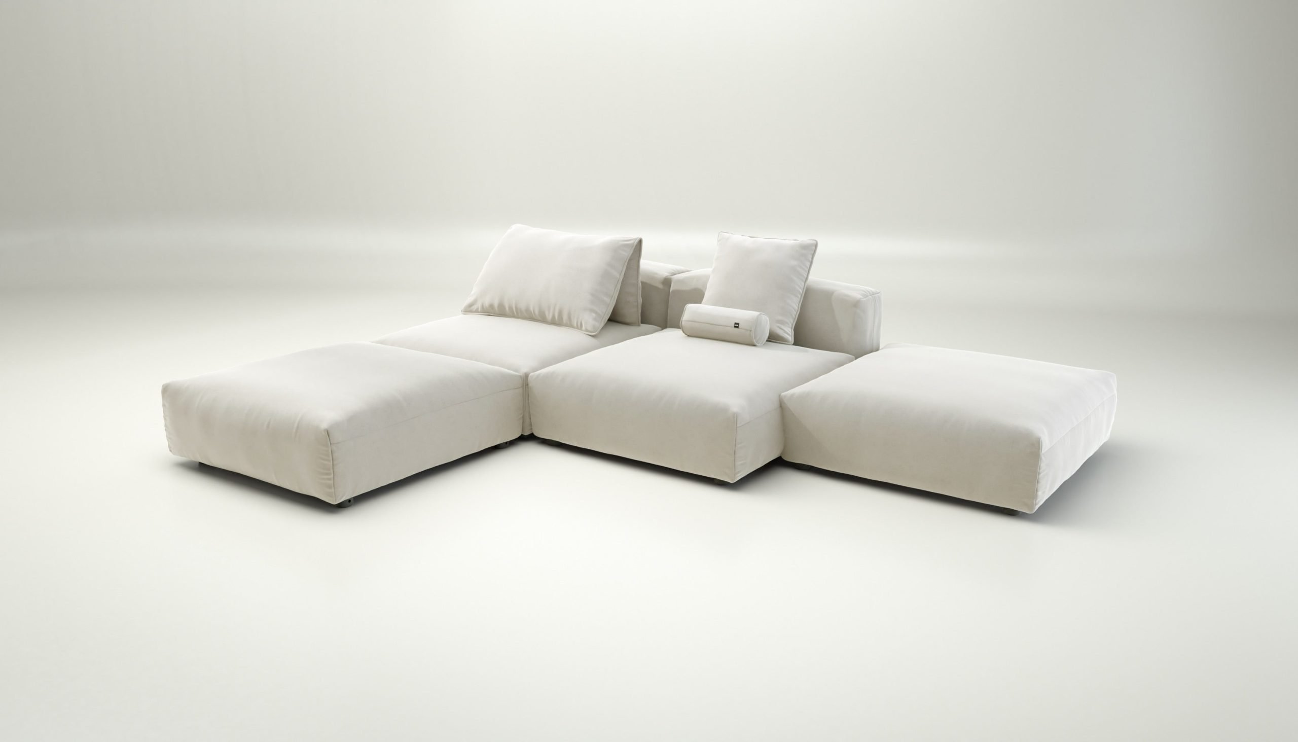 vetsak | Sofa Set 08 - Daybed - suave - pearl | Modular Sofa | 6 Seater | Outdoor Island | Double lounger