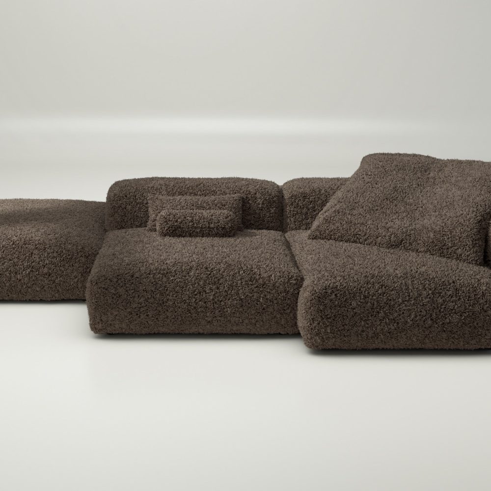 vetsak | Sofa Set 09 - The Island - doodle - cacao | Modular Sofa | 7 Seater | Sofa Island